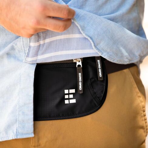 Money Belt for Secure Travel - Concealed Travel Pouch w/RFID Blocking - Secure Important Documents and Money - Durable, Water-Resistant Rip-Stop Nylon w/RFID Sleeves Set in Saudi Arabia