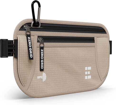 Money Belt for Secure Travel - Concealed Travel Pouch w/RFID Blocking - Secure Important Documents and Money - Durable, Water-Resistant Rip-Stop Nylon w/RFID Sleeves Set in Kuwait