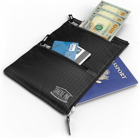 Shacke Hidden Travel Belt Wallet w/RFID Blocker (Black with Black Strap) in Kuwait
