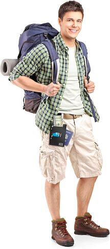 Shacke Hidden Travel Belt Wallet w/RFID Blocker (Black with Black Strap) in Kuwait