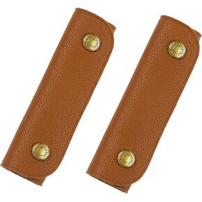 Cockatoo Handbag Handle Leather Wrap Covers, Purse Grip Strap Protector for Shopping Bag Travel Bag Suitcase Tote Bag Wallet Briefcase (Amber Brown)