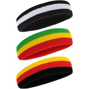 BEACE Sweatbands Sports Headband for Men & Women - Moisture Wicking Athletic Cotton Terry Cloth Sweatband for Tennis, Basketball, Running, Gym, Working Out