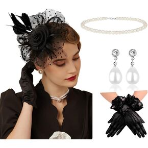 Cizoe Fascinators Hat for Women Tea Party Headband Kentucky Derby Wedding Flower Cocktail Mesh Feathers Hair Clip