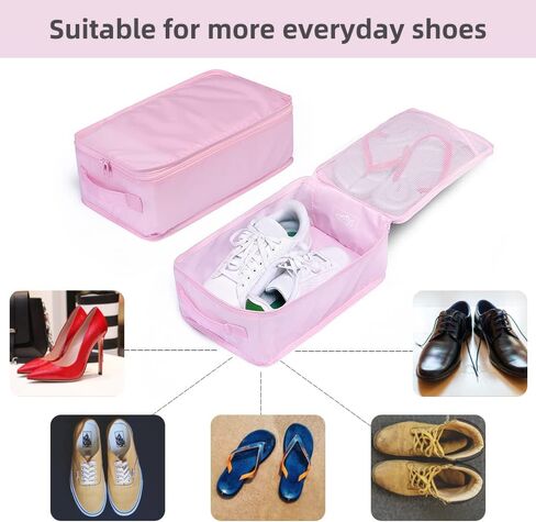 JJ POWER Travel Shoe Bags, Foldable Waterproof Shoe Pouches Organizer-Double Layer (Black, 2 Packs) in Saudi Arabia