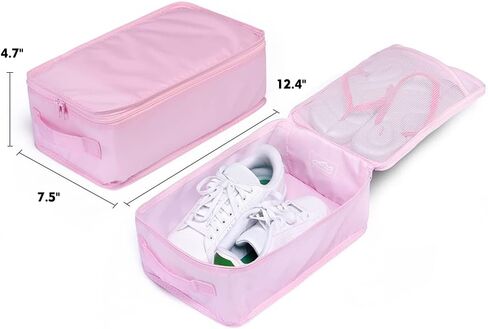 JJ POWER Travel Shoe Bags, Foldable Waterproof Shoe Pouches Organizer-Double Layer (Black, 2 Packs) in Saudi Arabia