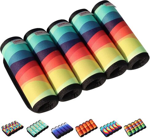 بطاقات الأمتعة من Gowraps لحقائب السفر - معرفات علامات حقائب السفر ومقبض الأمتعة السائبة وعلامة الأمتعة/معرفات/علامة ملحقات السفر للطائرة الطائرة (قوس قزح) in Kuwait