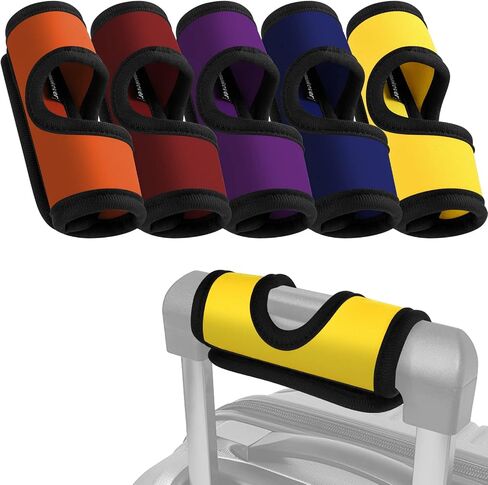 5 Pcs Neoprene Luggage Handle Wrap Handle Grip Luggage Tags Identifier Hollow Design for Push-Button, Bright Luggage Markers for Airport Travel Luggage Suitcase Trolley Case in Kuwait