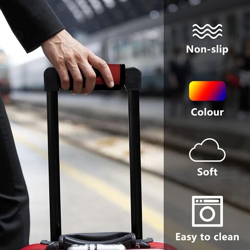 5 Pcs Neoprene Luggage Handle Wrap Handle Grip Luggage Tags Identifier Hollow Design for Push-Button, Bright Luggage Markers for Airport Travel Luggage Suitcase Trolley Case in Kuwait