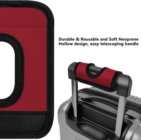 5 Pcs Neoprene Luggage Handle Wrap Handle Grip Luggage Tags Identifier Hollow Design for Push-Button, Bright Luggage Markers for Airport Travel Luggage Suitcase Trolley Case in Kuwait