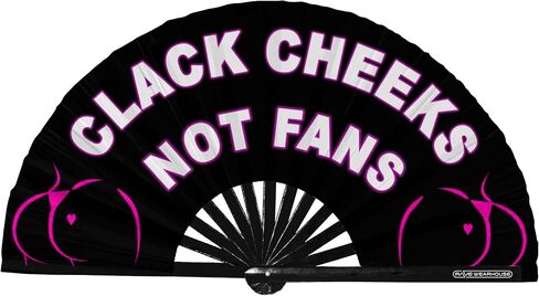 Rave Wearhouse Rave Fan - UV Glow Large Bamboo Folding Hand Fan for Men/Women Fan for EDM, Music Festival,Club,Event,Dance in Kuwait