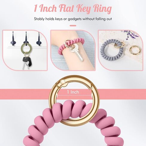 6PCS Stretchable Wristband Wristlet Keychain Wrist Key Chain Wristlet,Spring Flexible Spiral Wrist Coil ​Wrist Band Bracelet Key Holder Spring O Ring for Sauna Gym Pool ID Badge and Outdoor Sports in Saudi Arabia