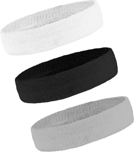 OutdoorEssentials Sweatbands & Wristbands - Wrist Sweat Bands Headbands for Men & Women - Multipack Terry Cloth Headbands or Wrist Bands for Working Out, Tennis, Basketball, Football, Gymnastics in Kuwait