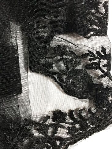 PAMOR Black Lace Veil Creative Mantilla Cathedral Tulle Sheer Wedding Halloween Veil for Bride With Comb in Kuwait