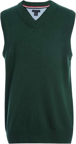 Tommy Hilfiger Boys Sleeveless V-Neck Sweater Vest, Kids School Uniform Clothes, Pullover in Saudi Arabia