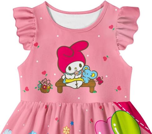 فستان MSOHGA للفتيات فستان الأميرة الخيالي ذو الطباعة الكرتونية الكاجوال in Kuwait