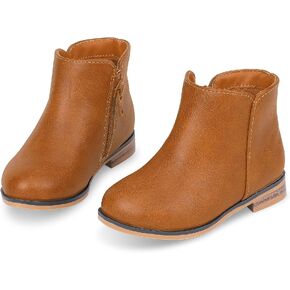 Girls Boots Kids Ankle Boots for Girls Side Zipper Booties Fashion Girls Short Suede Low Heels
