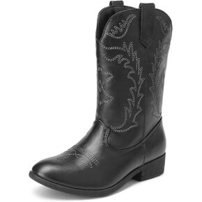DREAM PAIRS Cowgirl Cowboy Western Boots Girls Mid Calf Riding Shoes Little Kid/Big Kid