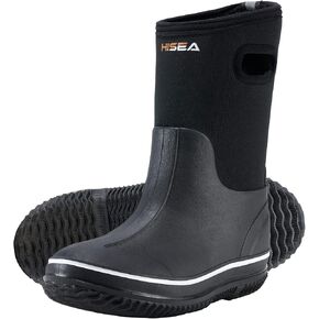 HISEA Kids Rain Boots for Boys Girls, Waterproof Insulated Rubber Neoprene Boots, Seamless Outdoor Boots with Handles Rainboot All Weather Mud Boots for Rain, Snow, Winter and Muck (Little Kid/Big Kid) in Saudi Arabia
