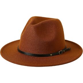 Lanzom Kids Girls Vintage Wide Brim Wool Felt Bowler Cap Bowknot Floppy Fedora Hat