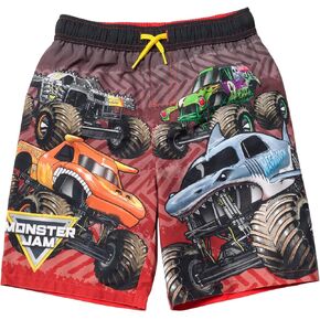 Monster Jam Maximum Destruction Megalodon Grave Digger El Toro Loco Swim Shorts Toddler to Little Kid