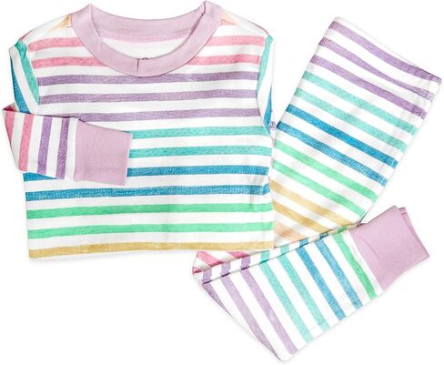 HonestBaby Multipack 2-Piece Pajamas Sleepwear Pjs 100% Organic Cotton for Infant Baby and Toddler Girls in Kuwait