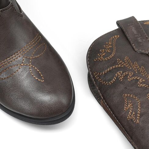 أحذية DREAM PAIRS لراعية البقر ورعاة البقر الغربية أحذية ركوب الخيل للفتيات في منتصف الساق للأطفال الصغار/الأطفال الكبار in Kuwait