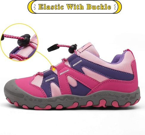 Mishansha Boys Girls Hiking Shoes Kids Low Top Sneakers | Protective Toe, Breathable Upper, Adjustable Strapes, Non-Slip Sole for Outdoor Trekking, Walking, Climbing, Running, School in Kuwait