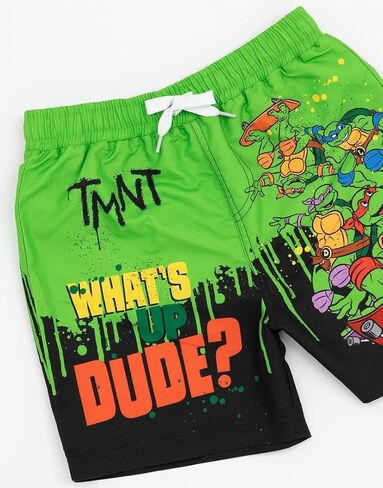 Teenage Mutant Ninja Turtles Boys Swim Shorts | Kids Graphic Swimming Pants | TMNT Drawstring Waistband Swimwear Trunks in Saudi Arabia