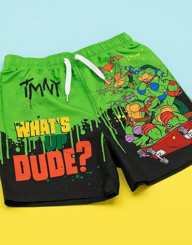 Teenage Mutant Ninja Turtles Boys Swim Shorts | Kids Graphic Swimming Pants | TMNT Drawstring Waistband Swimwear Trunks in Saudi Arabia