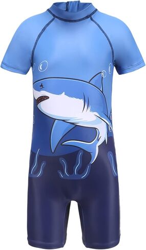 ملابس سباحة للأولاد قطعة واحدة من Rash Guard بأكمام قصيرة، قميص سباحة للأطفال بعامل حماية من أشعة الشمس 50+ ملابس سباحة للحماية من الشمس من 3 إلى 16 سنة in Kuwait