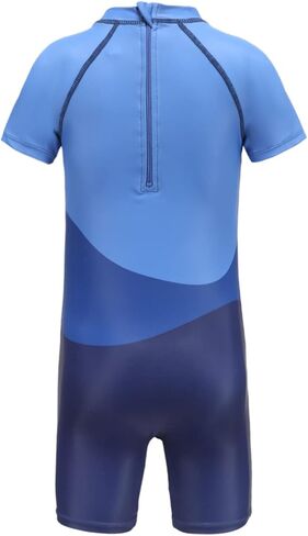 ملابس سباحة للأولاد قطعة واحدة من Rash Guard بأكمام قصيرة، قميص سباحة للأطفال بعامل حماية من أشعة الشمس 50+ ملابس سباحة للحماية من الشمس من 3 إلى 16 سنة in Kuwait