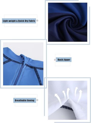 ملابس سباحة للأولاد قطعة واحدة من Rash Guard بأكمام قصيرة، قميص سباحة للأطفال بعامل حماية من أشعة الشمس 50+ ملابس سباحة للحماية من الشمس من 3 إلى 16 سنة in Kuwait
