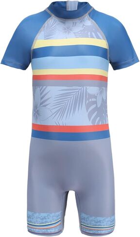 Boys Rash Guard Swimsuits One Piece Short Sleeve Swim Shirt for Kids UPF 50+ Sun Protection Bathing Suits in Kuwait