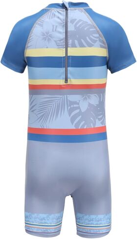Boys Rash Guard Swimsuits One Piece Short Sleeve Swim Shirt for Kids UPF 50+ Sun Protection Bathing Suits in Kuwait