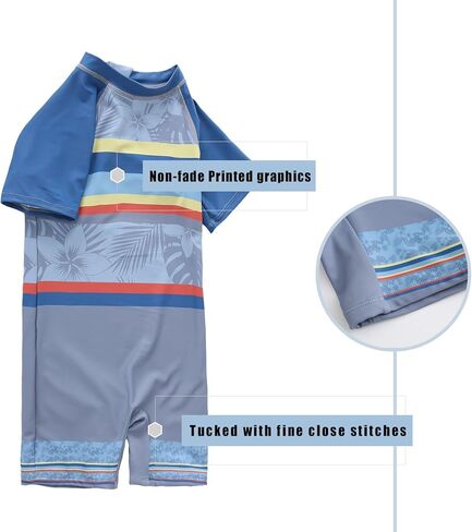 Boys Rash Guard Swimsuits One Piece Short Sleeve Swim Shirt for Kids UPF 50+ Sun Protection Bathing Suits in Kuwait