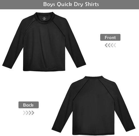 Cooraby 3 Pack Boys Swim Shirt UPF 50+ Long-Sleeve Rashguards Sun Protective Quick Dry Outdoor Shirt in Kuwait