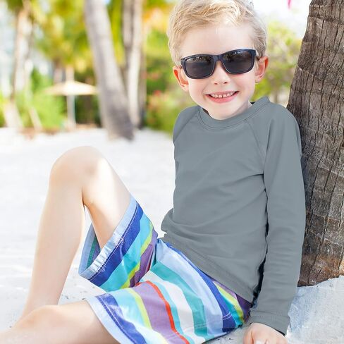 Cooraby 3 Pack Boys Swim Shirt UPF 50+ Long-Sleeve Rashguards Sun Protective Quick Dry Outdoor Shirt in Kuwait