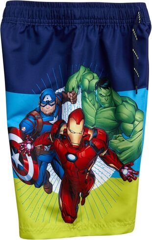 سروال سباحة للأولاد من Marvel Avengers - بدلة سباحة سبايدر مان، كابتن أمريكا - بدلة استحمام سريعة الجفاف بعامل حماية من الأشعة فوق البنفسجية 50+ للأولاد (2T-12) in Kuwait