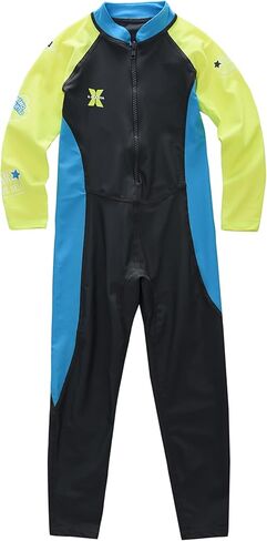 LUCKYLUAN Boys Girls Full Body Swimsuit Color Block One Piece UPF 50 Long Sleeve Rash Guard for Kids in Kuwait