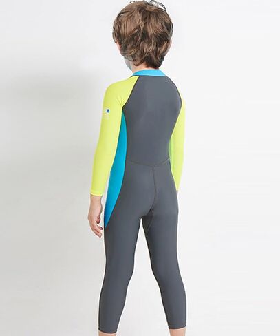 LUCKYLUAN Boys Girls Full Body Swimsuit Color Block One Piece UPF 50 Long Sleeve Rash Guard for Kids in Kuwait