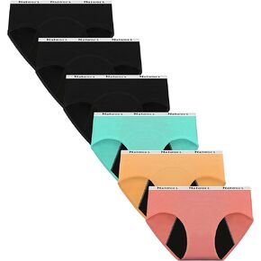 Nalwort Teen Girls Period Underwear Menstrual Period Panties Leak-Proof Organic Cotton Protective Briefs Pack of 6 in Kuwait