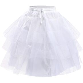 Flower Girls Hoopless Petticoat Slip with 3 Layers Elastic Kids Crinoline Underskirt