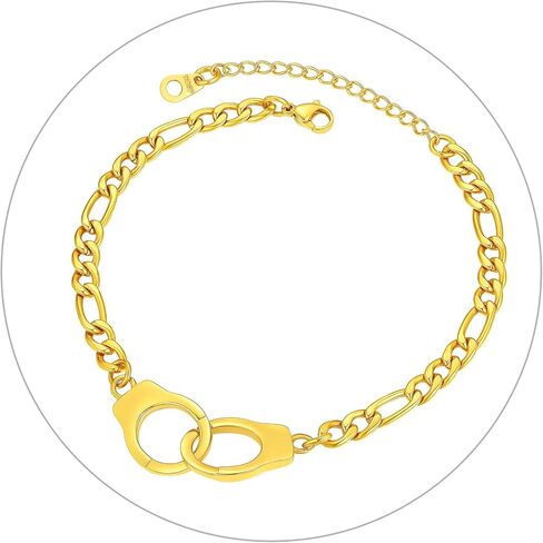 خلخال من الفضة الإسترلينية S925 للسيدات من ChainsPro قابل للتعديل، سوار كاحل على شكل قلب/قمر/أصفاد للكاحل، مجوهرات للقدم الصيفية، من الفولاذ المقاوم للصدأ/مطلي بالذهب (إرسال صندوق هدية) in Kuwait