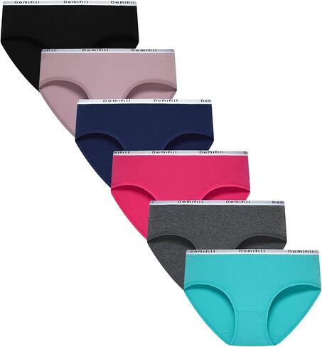 Demifill Teen Girls Underwear Cotton Briefs Panties for Teens Pack of 6 in Kuwait