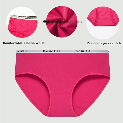 Demifill Teen Girls Underwear Cotton Briefs Panties for Teens Pack of 6 in Kuwait