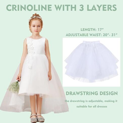 Papoopy Girls Hoopless Petticoat Underskirt with 3 Layers in Saudi Arabia