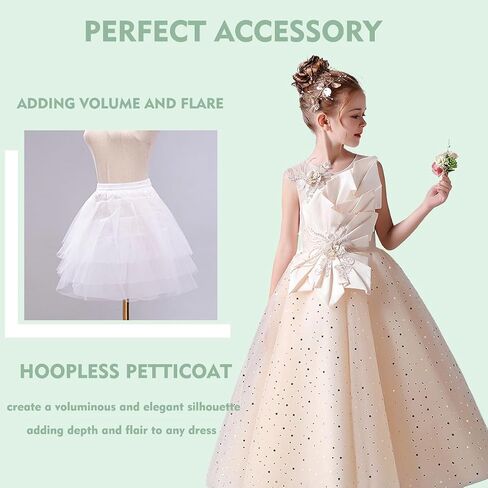 Papoopy Girls Hoopless Petticoat Underskirt with 3 Layers in Saudi Arabia