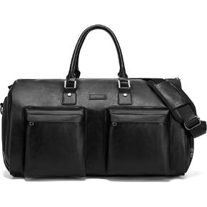 Leather Garment Bag for Travel, Modoker Carry On Suit Carrier Travel Bag with Shoulder Strap/Multiple Pockets - Ideal for Business Trips & Weekend Getaways - The Garment Duffel Bag for Traveling Men in Saudi Arabia