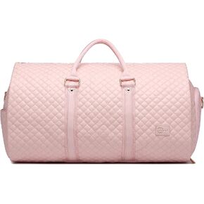 Convertible Carry on Garment Bag for Women,Leather Garment Bags for Travel with Shoe Pouch 2 in 1 Hanging Suitcase Suit Bag for Women Travel Bags for Women Duffle Bag Garment Bag Gifts for Women Pink