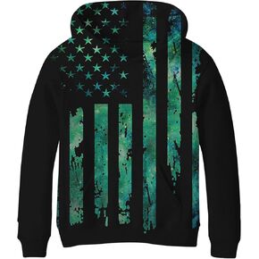 SAYM Teen Boys' Galaxy Fleece Sweatshirts Pocket Pullover Hoodies 4-16Y
